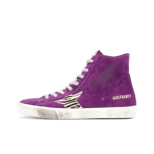 Golden Goose Francy High Топ Кеды Женские Фиолетовый Потертый Позиционирование Стиль
