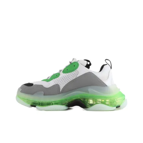 Balenciaga Triple S Low Топ Толстая подошва Кроссовки Мужские Серый Белый Зеленый