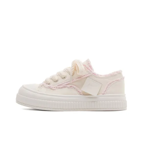 Warrior Low Top Canvas Shoes Beige Pink Women's
