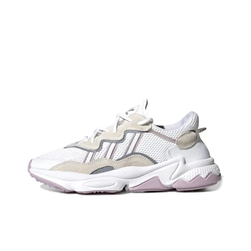 Adidas Originals Ozweego Shock Absorbers Низкий Топ Толстая Подошва Кроссовки Женские Белые Серые Розовые