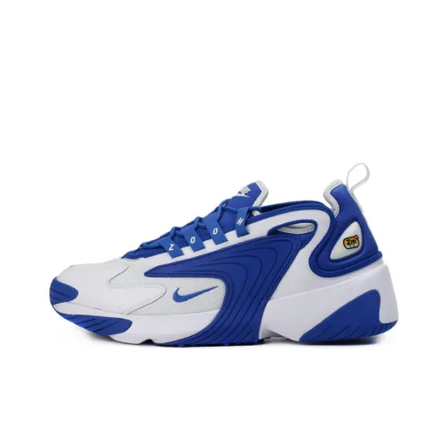 Nike Zoom 2K Амортизаторы Slip-resistant MID Топ Толстая подошва Мужские Белый Синий