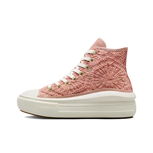 Converse Chuck Taylor All Star Move Платформа Daisy Шнур Высокие Кеды Женские Розовые Белые