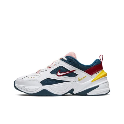 Nike M2K Tekno Low Топ Толстая подошва Кроссовки Женские Розовый Белый Синий