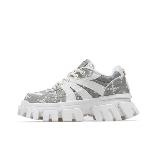 Палладий Chunky Устойчивый к истиранию Дышащий Низкий Топ Кроссовки для бега Женские Зеленый Белый