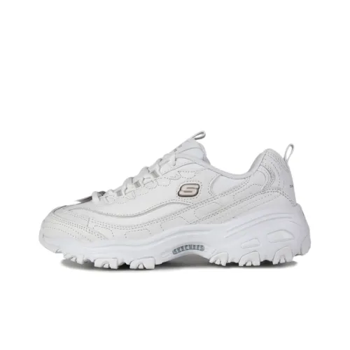 Skechers D'Lites Low Топ Толстая подошва Кроссовки Женские Белые