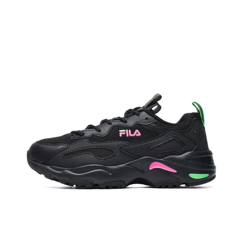 FILA Tracer Low Топ Толстая подошва Кроссовки Женские Черный Розовый Зеленый