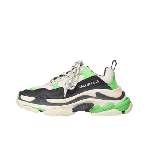 Balenciaga Triple S Low Топ Толстоподошвенные кроссовки Женские Белые Зеленые