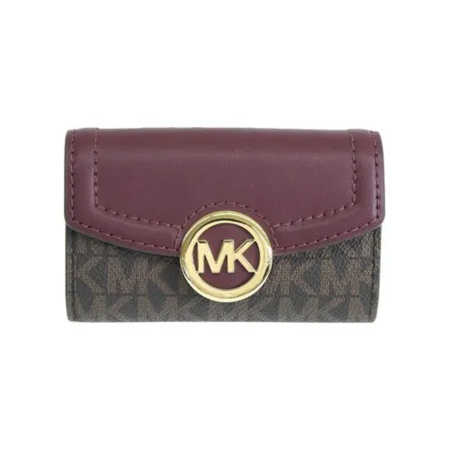 MICHAEL KORS PVC-покрытый холст Key Pouch Стандартный Женский Бордовый Многоцветный