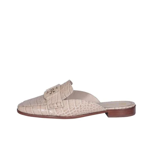 Tory Burch Кожаные тапочки с пэчворком женские розовые