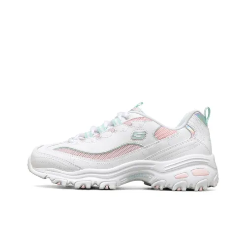 Skechers D'LITES 1,0 Амортизация Устойчивость к истиранию Дышащие Низкие Кроссовки с массой Женские Синие Белые