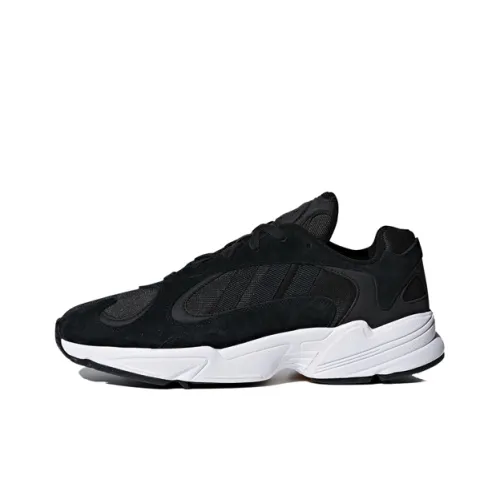 Adidas Originals YUNG 1 Slip Resistant Abrasion Resistant Легкий Низкий Топ Тяжелая Подошва Кроссовки Унисекс Черный Белый
