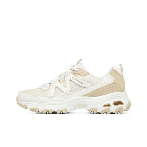 Skechers D'Lites Low Топ Толстая подошва Кроссовки Женские Хаки Белый