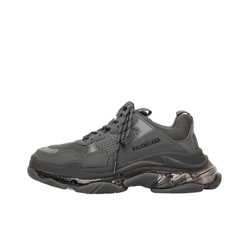 Balenciaga Triple S Low Топ Толстая подошва Кроссовки Мужские Серые