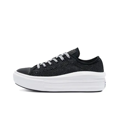 Converse Chuck Taylor All Star Move Устойчивые к истиранию Дышащие Низкие Кеды Женские Черный Белый