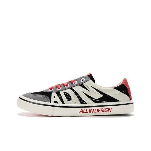 ADM X FEIYUE Противоскользящие Износостойкие Низкие Кеды Унисекс Черный Белый Красный