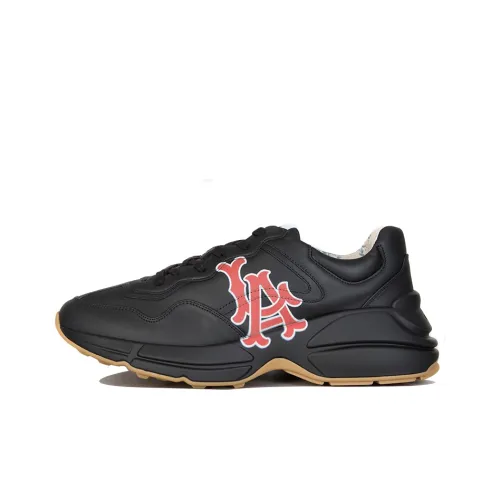 GUCCI Rhyton Low Топ Толстая подошва Кроссовки Мужские Черные