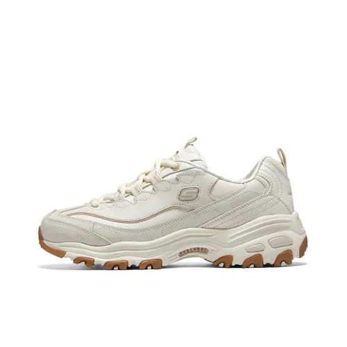 Skechers DLITES Высота Увеличивающие Легкие Низкие Топ Кроссовки Женские Бежевые