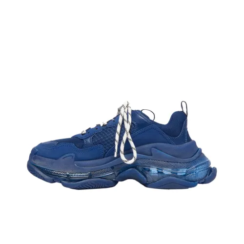 Balenciaga Triple S Low Топ Толстоподошвенные кроссовки Женские Морской синий
