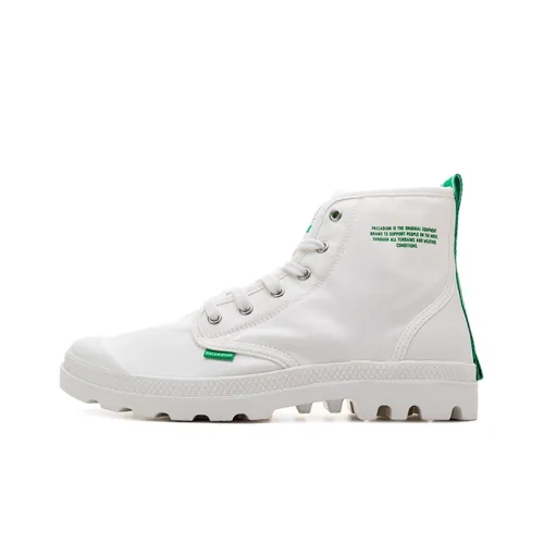 Palladium Pampa Hi Dare Безопасность Устойчивость к истиранию Противоскользящие Высокие Кеды Унисекс Белый
