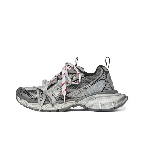 Balenciaga 3XL Низкий Топ Толстая Подошва Кроссовки Женские Серый Потертый