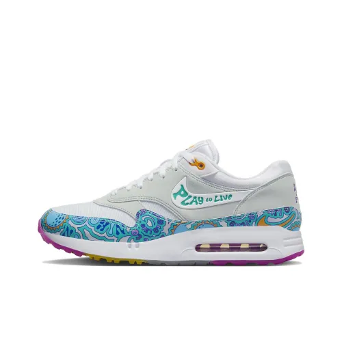 Nike Air Max 1 GOLF Play To Live Амортизация Низкий Топ Обувь для гольфа Унисекс Белый Синий