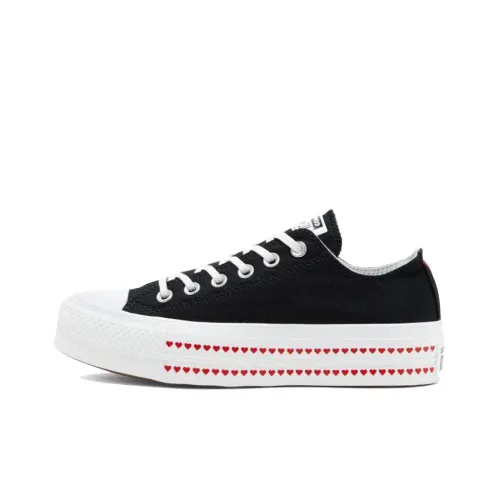 Converse All Star Low Top Canvas Shoes Women's Heart Black Конверс All Star Low Топ Кеды Женские Сердце Черный
