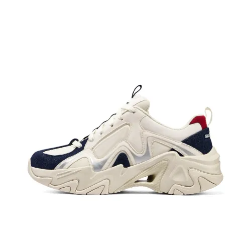 Skechers Stamina V3 Mecha Shoes 3 Low Топ Толстоподошвенные кроссовки Мужской Бежево-синий Красный