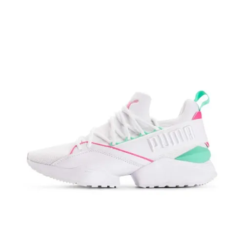 PUMA Muse Maia STREET 1 Белый Низкий Топ Толстая Подошва Кроссовки Женские Белый Зеленый