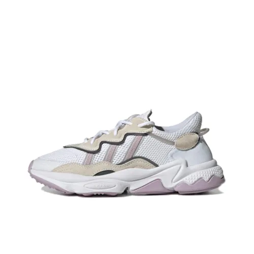 Adidas Originals Ozweego Shock Absorbers Низкий Топ Толстая Подошва Кроссовки Женские Белые Серые Фиолетовые