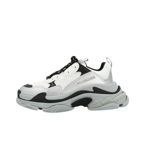 Balenciaga Triple S Low Топ Толстая подошва Кроссовки Женские Серый Белый