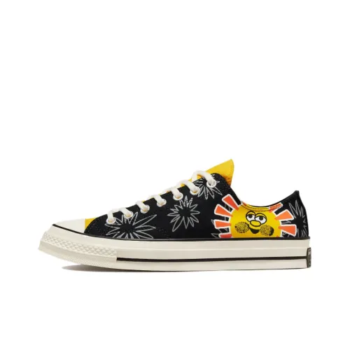 Конверс 1970s Chuck Taylor All Star Sunny Floral Низкие Кеды Унисекс Черные Желтые