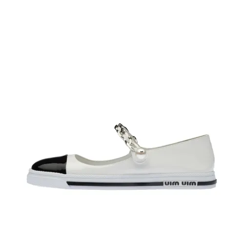 MIU MIU Планшет Повседневная Обувь Женская Белый Черный
