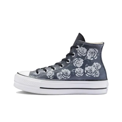 Converse Chuck Taylor All Star Lift Платформа Кожа Rose Garden Высокий Топ Кеды Унисекс Серый Белый