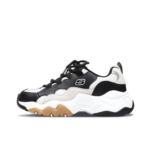 Skechers D'LITES 3,0 Low Топ Толстая подошва Кроссовки Мужские Черный Умбра