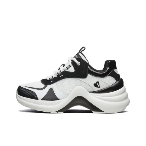 Skechers Solei ST Low Топ Толстая подошва Кроссовки Женские Белый Черный