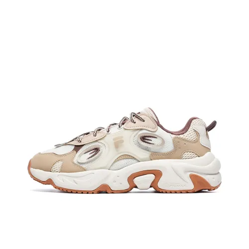 FILA FUSION Енот Низкий Топ Толстая Подошва Женские Белые Кунжут