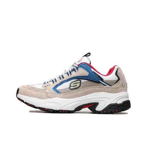 Skechers Stamina Крест ROAD Низкий Топ Толстая Подошва Кроссовки Женские Бежево-Синие