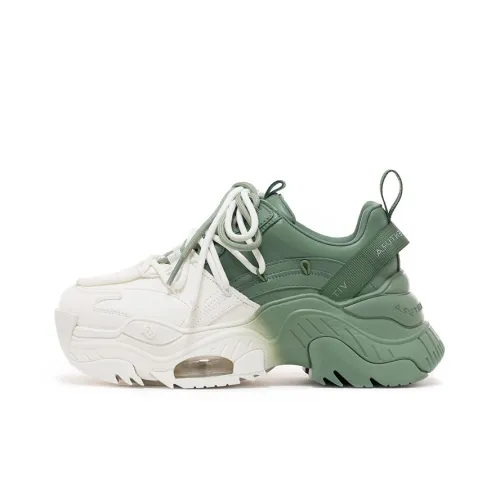 VITTORIO VENTURA Низкий топ толстая подошва кроссовки женские белые комбинированные с зелеными