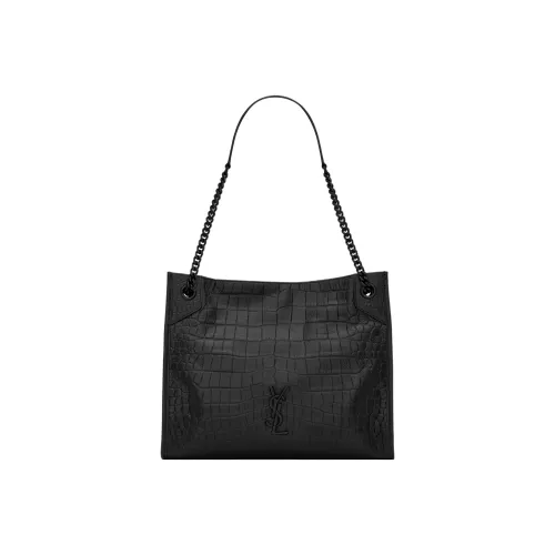 SAINT LAURENT Niki Телячья кожа Сумка через плечо Средняя Женская Черная