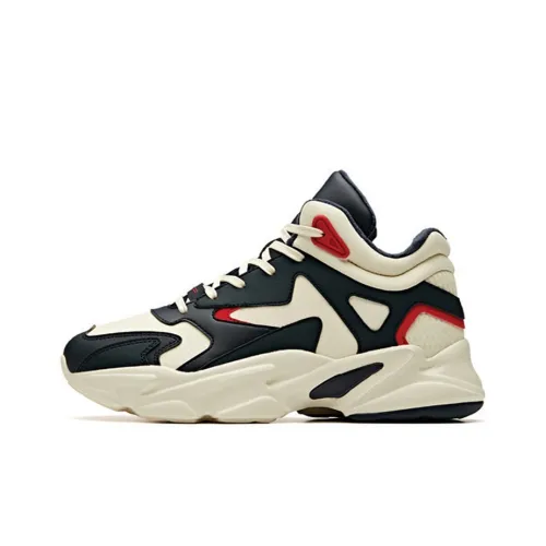 ANTA Life Collection Амортизаторы Shock Absorbers Противоскользящие Устойчивые к истиранию MID Топ Толстая подошва Кроссовки Женские Белые Черные Красные