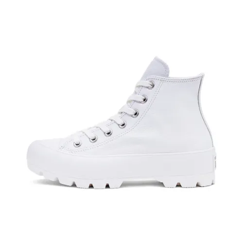 Converse Chuck Taylor All Star Lugged кожа высокие кеды женские белые