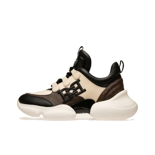 BALLY Низкий топ массивные кроссовки женские черный белый