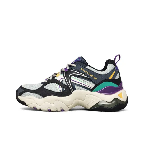 Skechers Устойчивые к истиранию низкие топовые кроссовки с толстой подошвой женские синий-фиолетовый