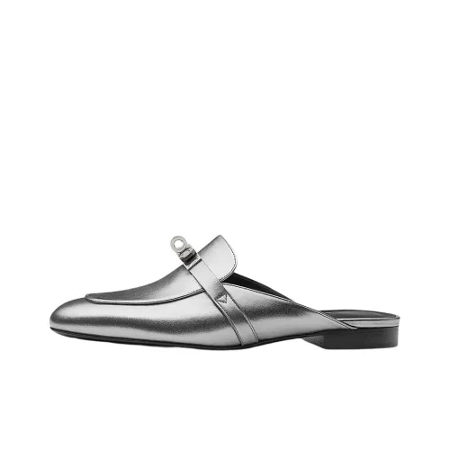 HERMES Домашние тапочки Женские Серебряные