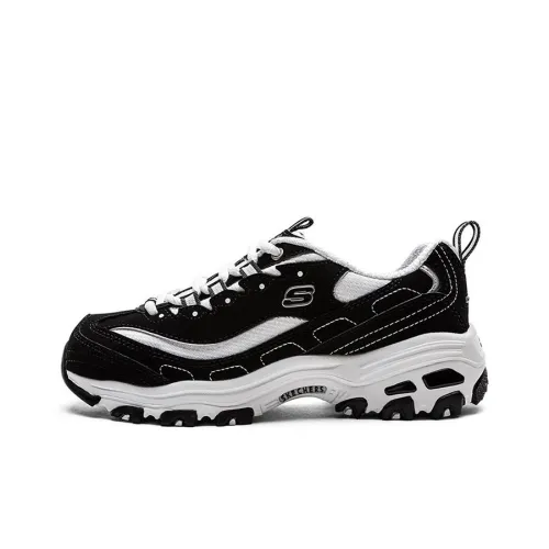 Skechers D'LITES 1,0 Low Топ Толстая подошва Кроссовки Женские Черные