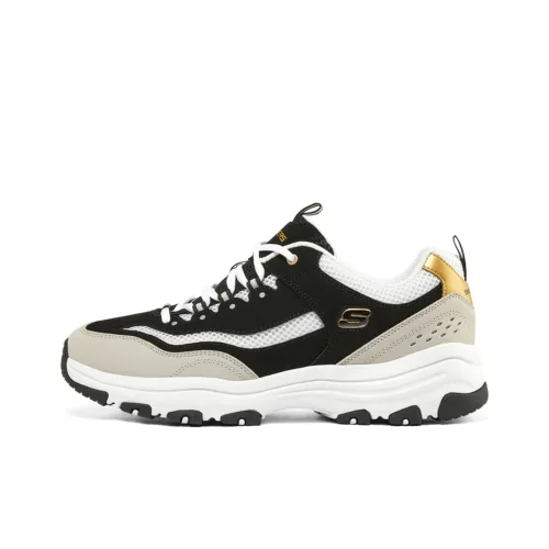 Skechers D'LITES MID Топ Толстая подошва Кроссовки Мужские Черный Кофейный