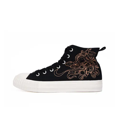 ISTEP High-Top Canvas Shoes Black Women's