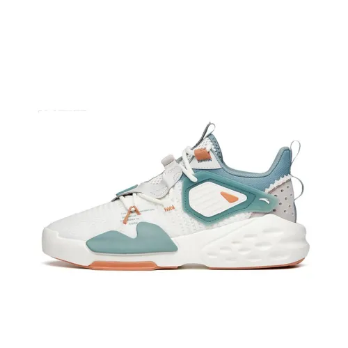 ANTA Противоскользящий Износостойкий Дышащий MID Топ Толстая подошва Кроссовки Мужские Белые и Синие