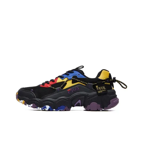 FILA FUSION Cat Claw Низкий Топ Толстая Подошва Кроссовки Женские Черный Оранжевый