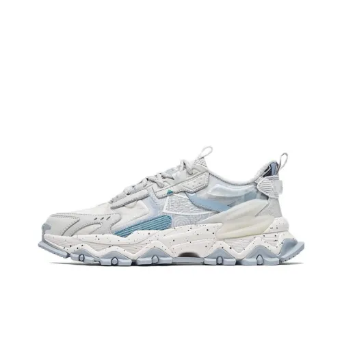 XTEP Shanhai Collection Slip-resistant Abrasion-resistant Low Top Footwear Men's Gray Blue XTEP Shanhai Collection Противоскользящий Устойчивый к истиранию Низкий Топ Обувь Мужская Серый Синий